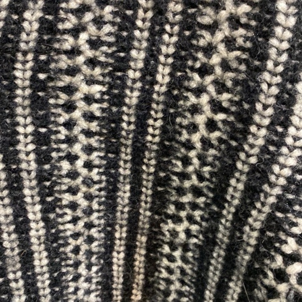 Alpinus Fishermans Pure Wool Black and Cream Cowl Neck Sweater Womens Size L - Picture 6 of 7